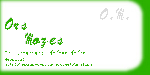 ors mozes business card